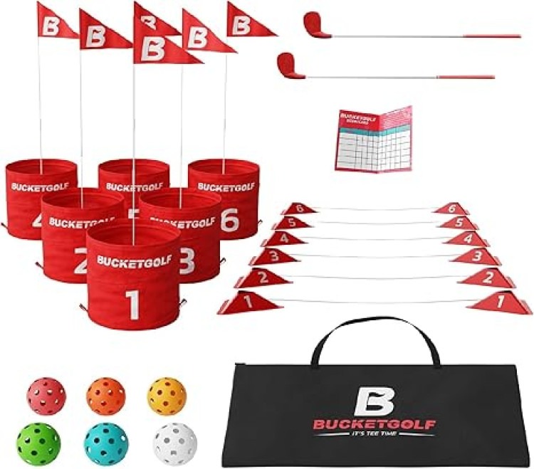 6 Hole Bucketgolf Course w/ 2 clubs